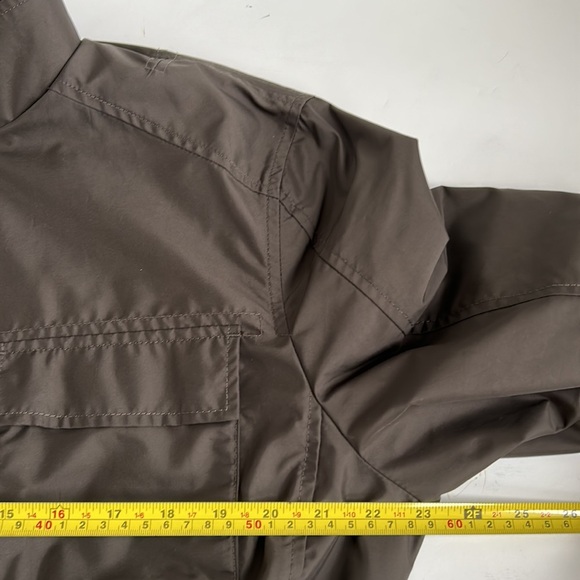 Cole Haan brown windbreaker lightweight jacket lambskin trim zip and snap close - Picture 12 of 16